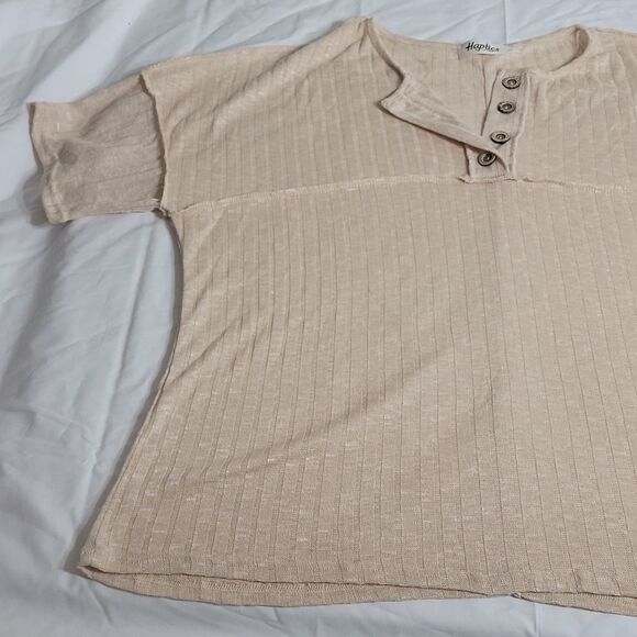 WOMENS Brand New Haptics by Holly Harper- Cream of the Crop Top Med in Oatemal - Picture 4 of 9